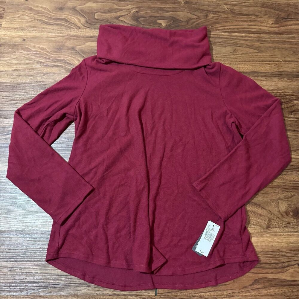NWT Alyx Long Sleeve Cowl Neck Pullover Sweater Burgundy Women's Size XL
